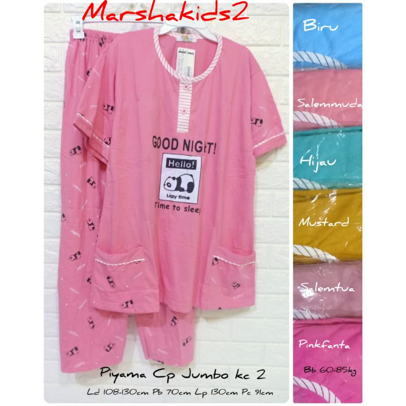 Piyama wanita dewasa jumbo Tiana by Sofie kancing 2 baju tidur bigsize