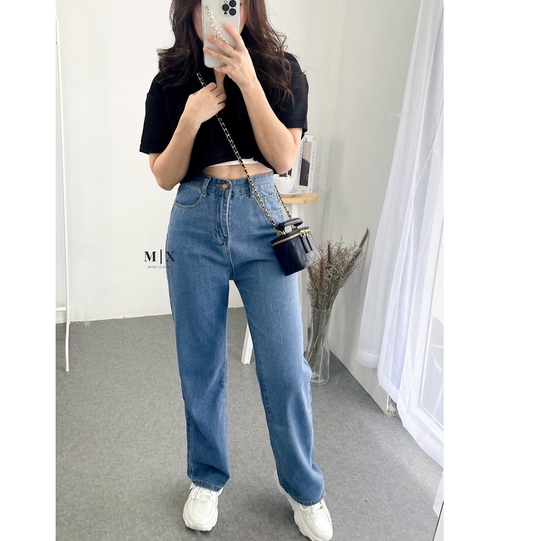 JEANS HIGHWAIST IMPORT CELANA PANTS WANITA CEWEK CULLOTE HW BAGGY DENIM MX842