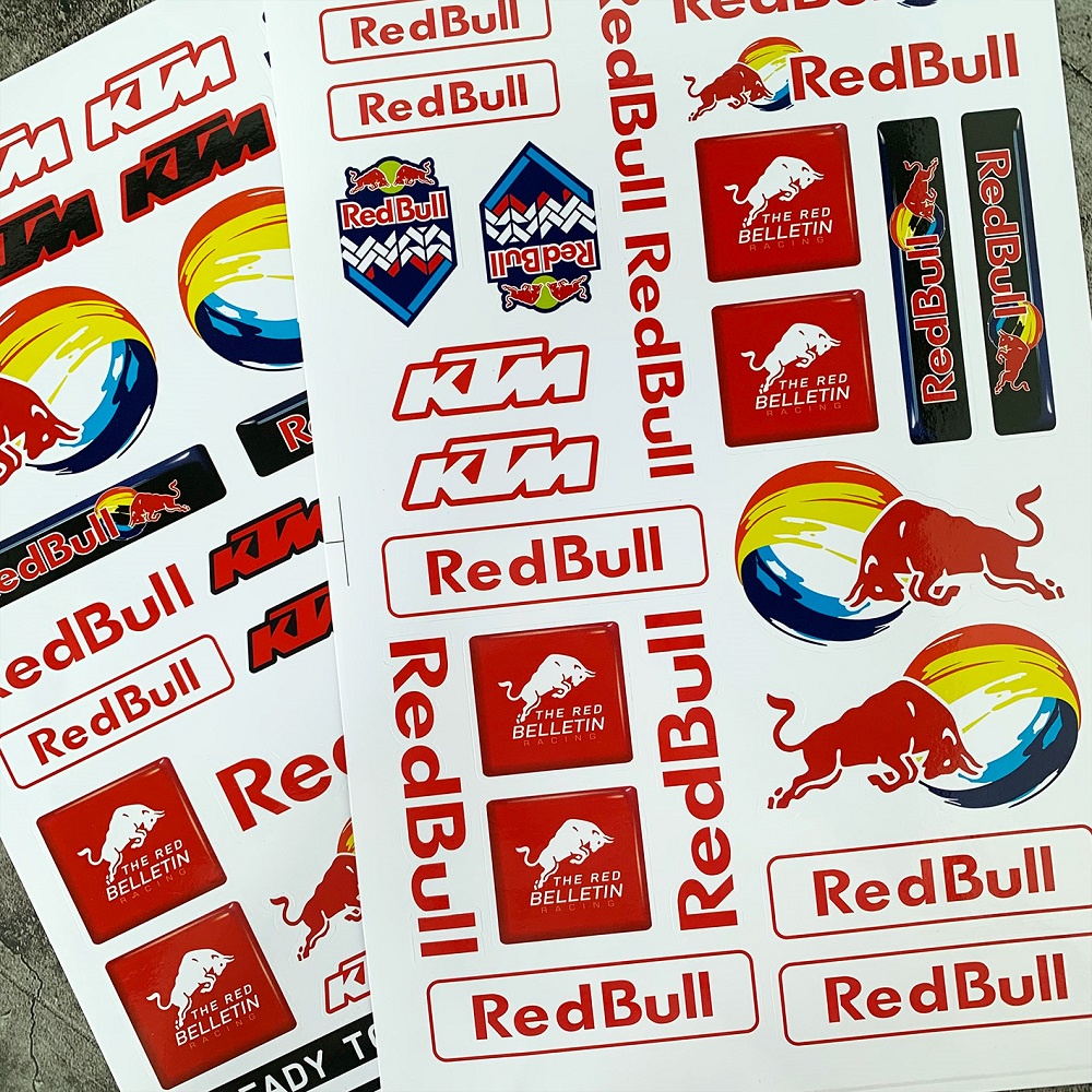 1pc Stiker Redbull &amp; Ktm A4 Moto Gp Untuk Dekorasi Helm Motor