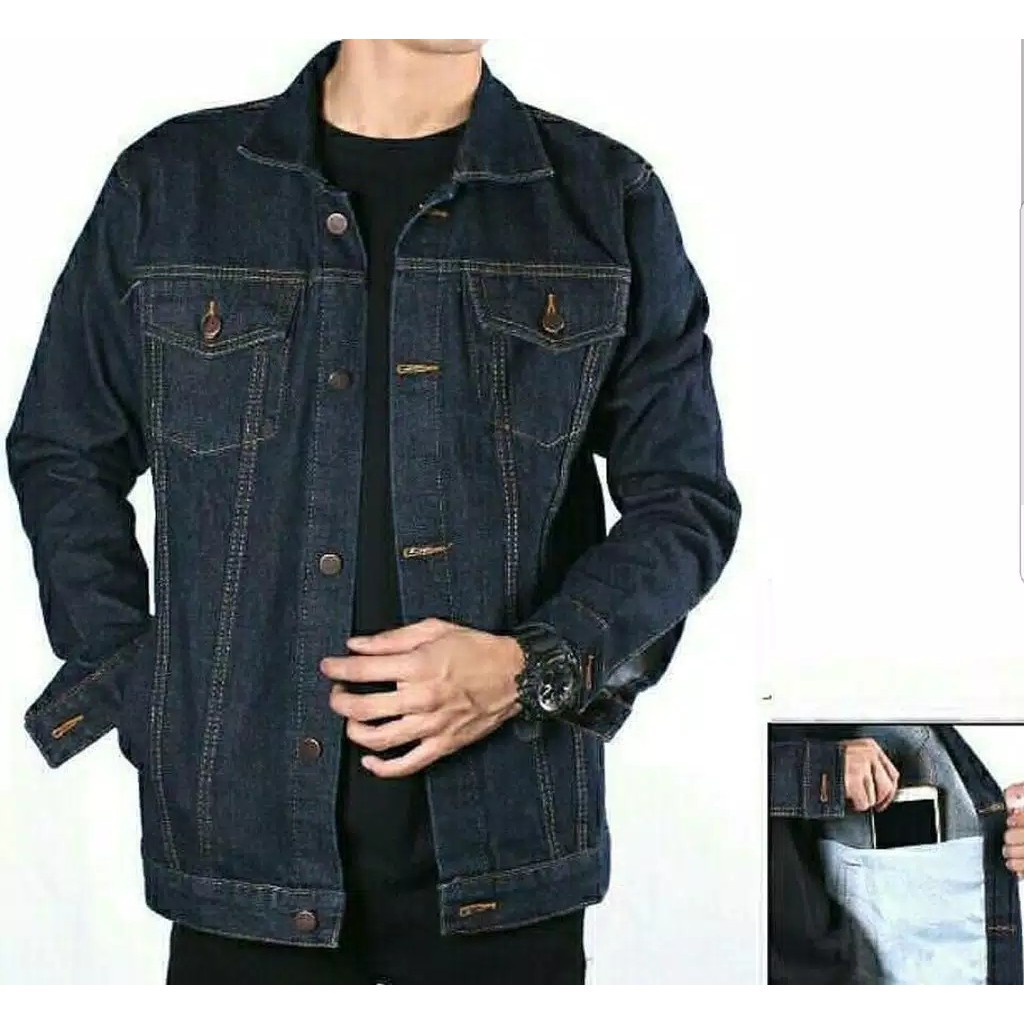 Jaket jeans pria cowok bioblizt biowash garmen hijau army maroon abu coklat dilan sandwash