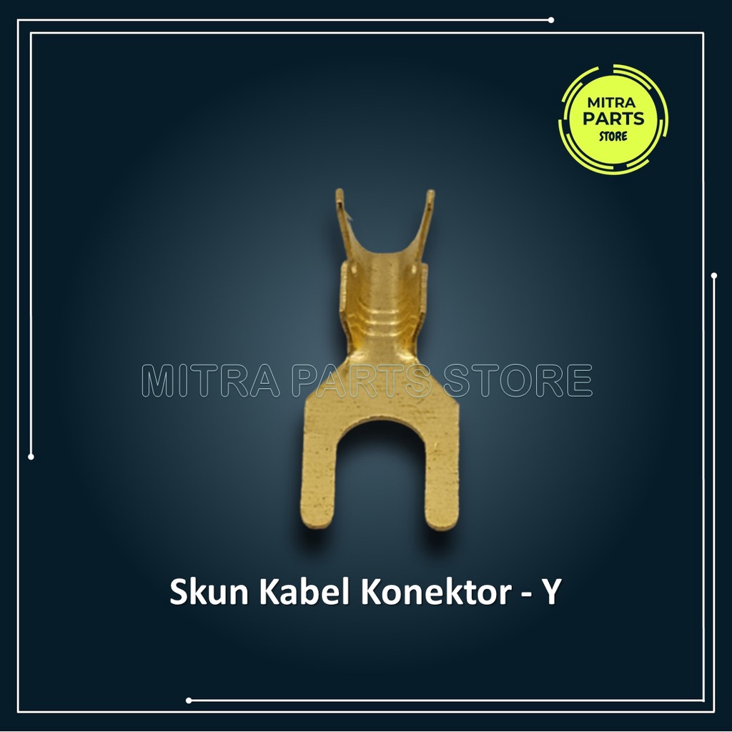 Skun Sekun Terminal Konektor Kabel Model Y Garpu ukuran 7mm 10 SET untuk Motor Mobil