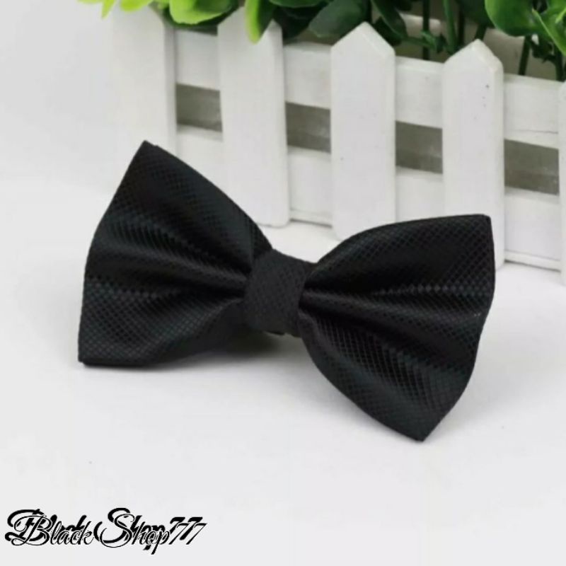 Dasi Kupu Kupu Motif Bintik Hitam/Black Premium Elegance