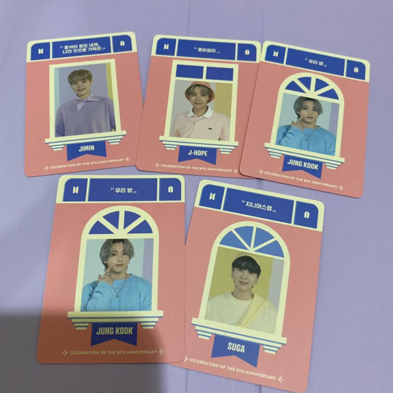 PC Photocard BTS official RM JIN V JK SUGA JIMIN J HOPE festa d day calendar sharing D-3