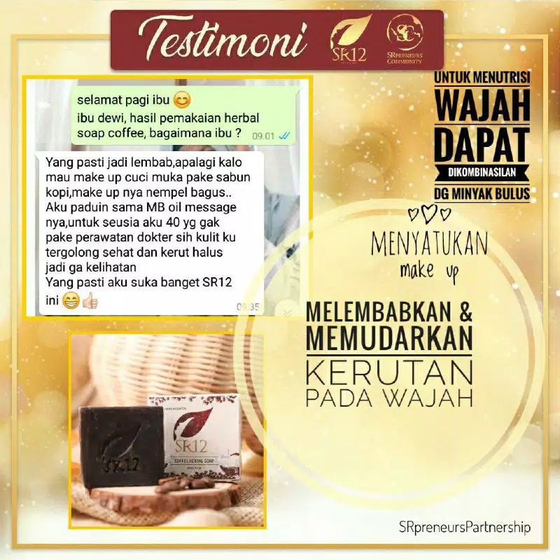 Coffe Herbal Soap SR12 Skincare - Penghilang Flek Hitam - Sabun Batangan - Sabun Glowing