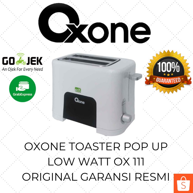 Oxone Eco Toaster Roti Pop Up OX 111PG / Pemanggang Roti Tawar Bakar Listrik Low Watt Murah Original