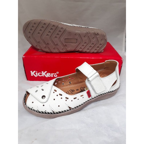 Sepatu casual slip on wanita kulit asli kickers kelabang pth