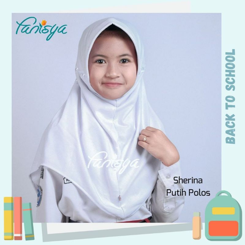 Jilbab Anak SD Bergo Sherina Putih Polos L