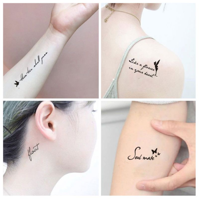 Grosir Termurah Tato Aesthetic tulisan singkat - Tatto Temporer Tulisan , Tato temporary Stiker Tato Halal Dewasa