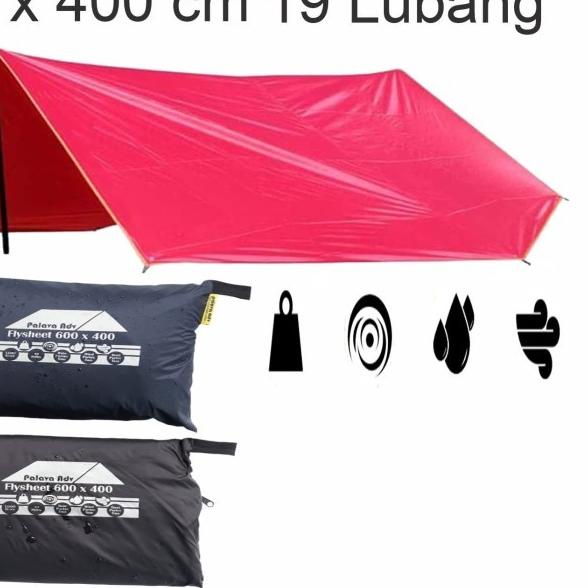 ◄ flysheet tenda 6 x 4 m - Hitam ❅