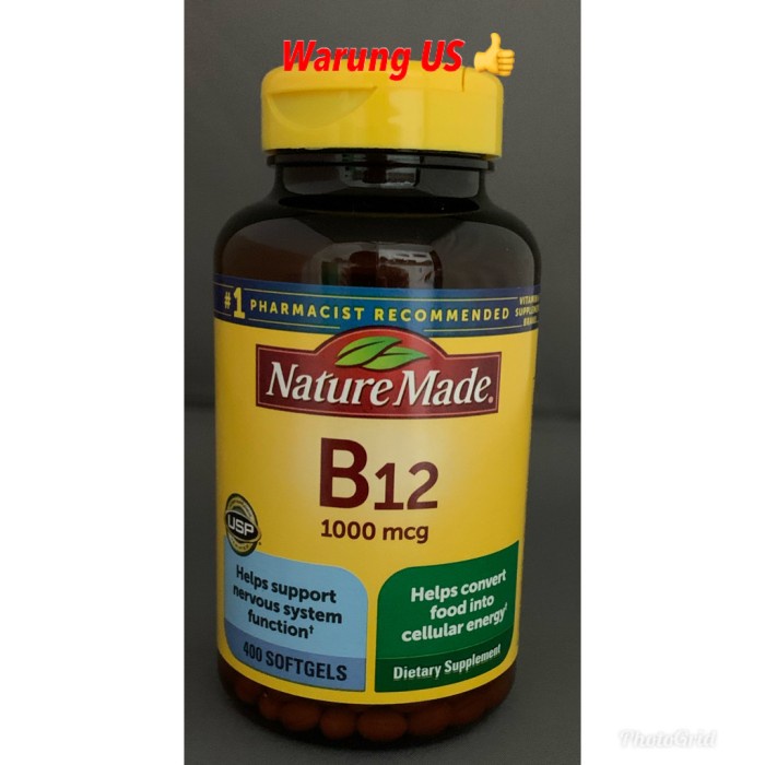 Nature Made B12 1000mcg (Import USA) 400softgels