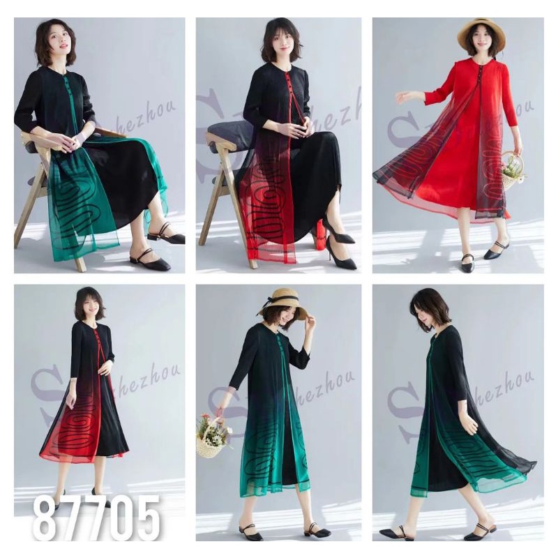 dress plisket premium bangkok/ dress plisket kombi warna / dress plisket kekinian