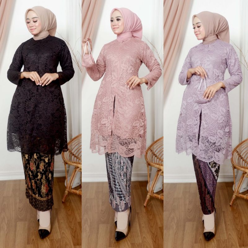 COD - Kebaya Modern - Setelan Kebaya Brokat - Setelan Kebaya Modern - Kebaya Brokat - Kebaya Pesta -
