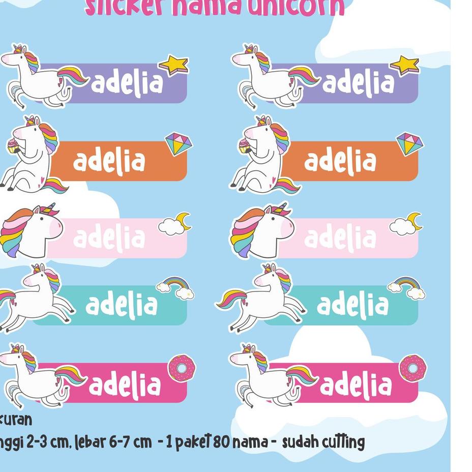 

SALEE!!!!.. Sticker nama Unicorn