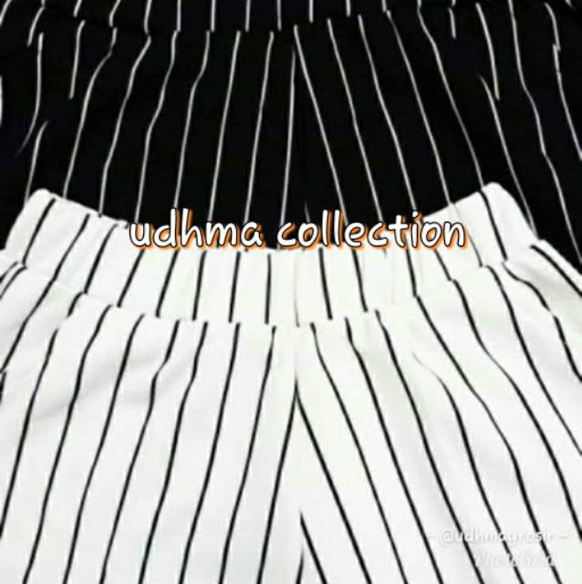 udhma celana kulot panjang motif garis