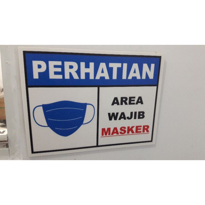 

Akrilik Papan nama Sign Label kesehatan peringatan wajib Masker