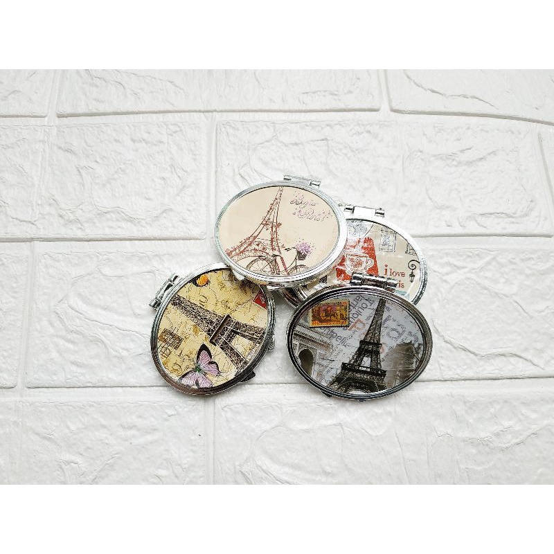 SC02 Cermin Lipat Dobel Paris Eiffel 6.5cm &quot;termasuk packing bubble&quot;