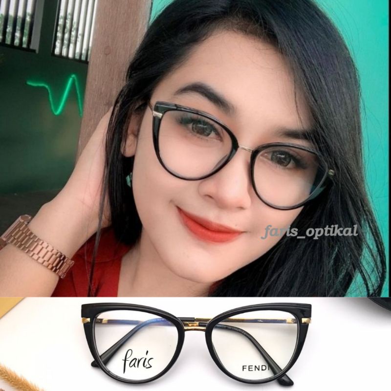 kacamata CAT EYE  PHOTOCROMIC minus antiradiasi (paket frame+lensa) 95283 kacamata