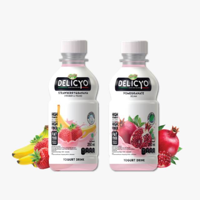 Delicyo Strawberry Banana Yoghurt Sehat 250 ml