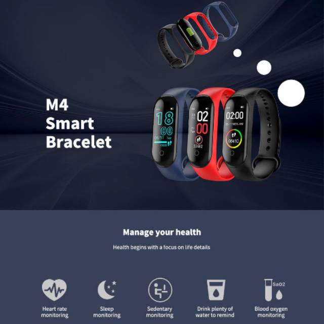 M4 Smartband Smartwatch Smart Bracelet Gelang Pintar Jam Tangan