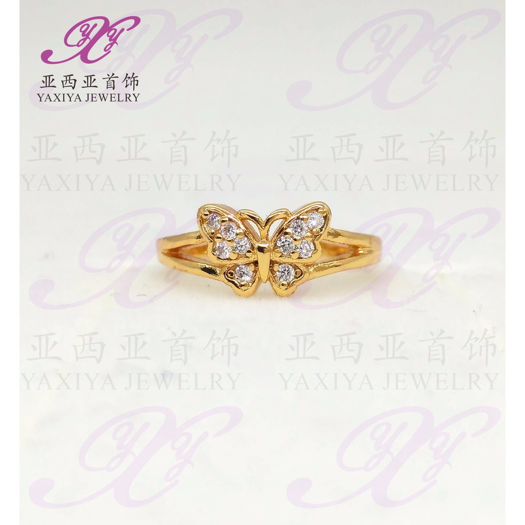 TRAND Cincin emas Small butterfly gem (anak) Perhiasan imitasi Yaxiy