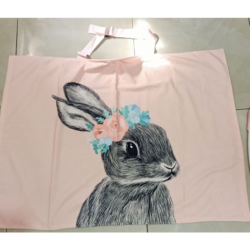 NURSING APRON PREMIUM EPAPILOW BUNNY RABBIT CHANGING PAD MOOI RAINBOW PRELOVED