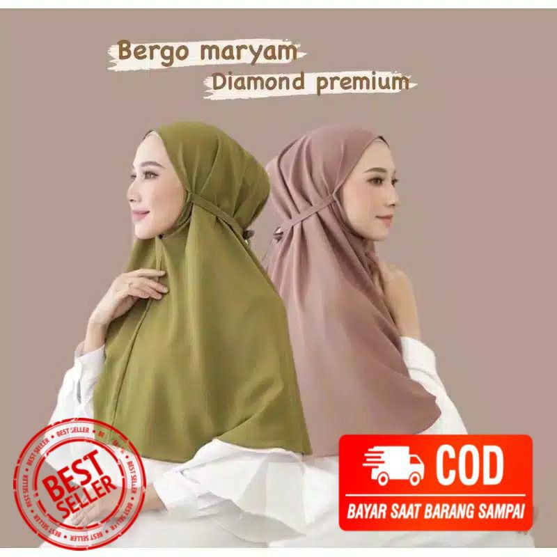 BERGO MARYAM/KERUDUNG MARYAM/KHIMAR MARYAM/BERGO MARYAM TALI/MARYAM/BERGO TALI ORIGINAL NAWRA HIJAB