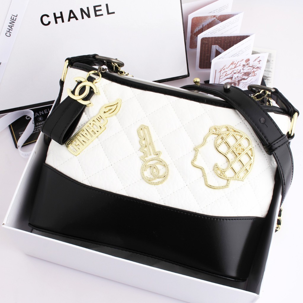 Chanel Gabrielle Metal Stud Embellished Medium 8869-1 WS- VL