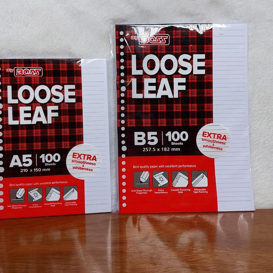 

90 KERTAS BINDER LOOSE LEAF GARIS UKURAN A5/20RING DAN B5/26RING ISI 100 LEMBAR 90 Bayar Di Tempat｀