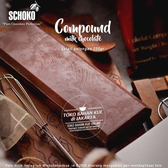 

Schoko MILK Compound 250gr Baking Chocolate Cokelat Bahan Kue Cake