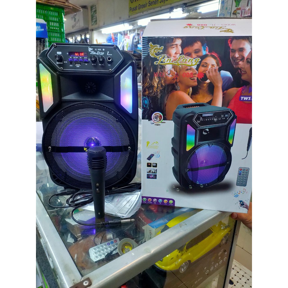 Speaker Bluetooth Karaoke Fleco F-8606/JL-008/F-8608 8,5 Inch Gratis Microphone Super Bass /Salon Aktif