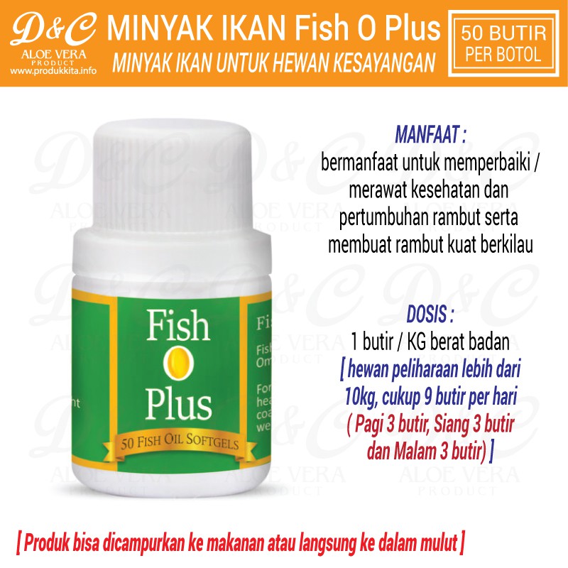FISH O PLUS 50 Minyak Ikan Omega Plus Vitamin Bulu Untuk Anjing Kucing