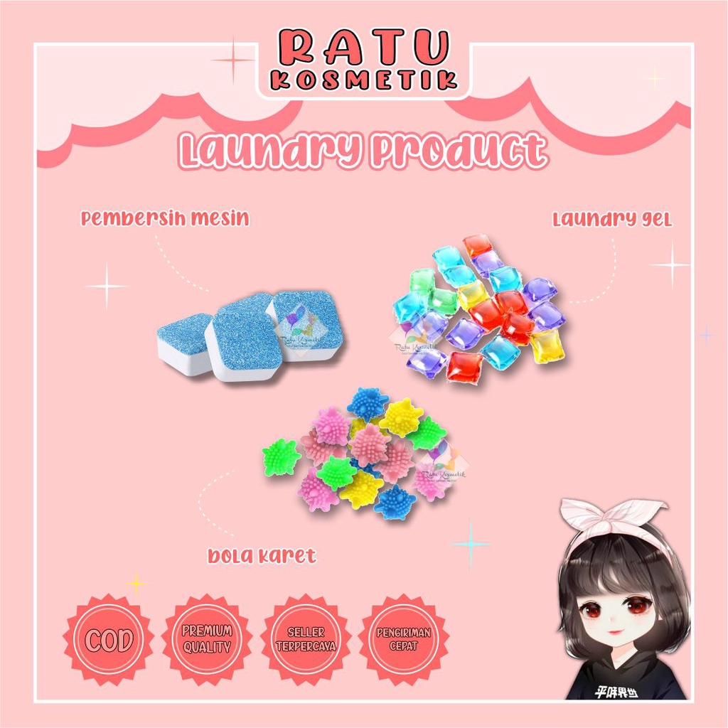 ❤ RATU ❤ Tablet Ajaib Pembersih Mesin Cuci | Sabun Noda Laundry Gel Ball | Bola Karet Deep Cleaning Washing Murah