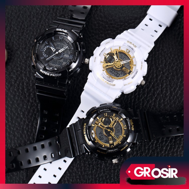 Grosir -  J350 Jam Tangan SBAO Couple Waterproof / Watch Sport Outdoor Waterproof Luminous / Digital