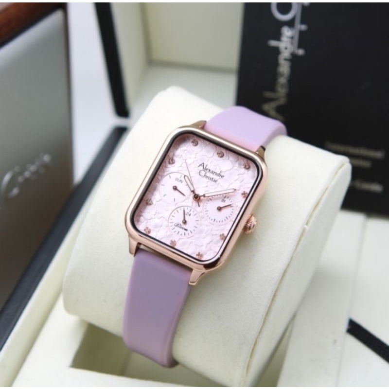 Jam Tangan Wanita Alexandre Christie 2A04 Rubber Original