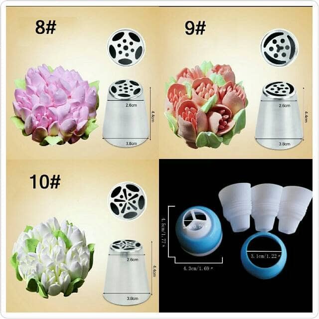 

KUE-PENGHIAS-ALAT- RUSSIAN ICING PIPPING NOZZLE SET/ RUSIA SPUIT IMPORT ALAT HIAS KUE -ALAT-