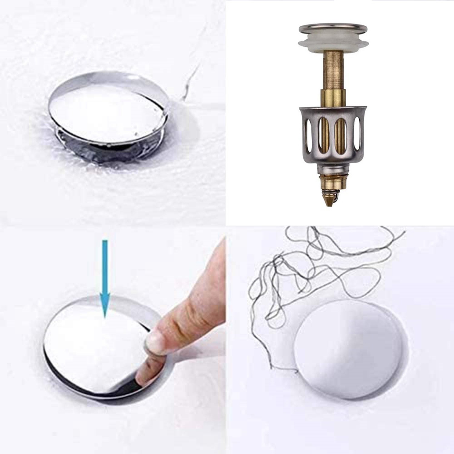 3 Pcs Universal Wash Basin Bounce Drain Filter No Overflow Bathroom Sink Drain Plug Universal Kitchen Bathroom Strainer Shopee Indonesia