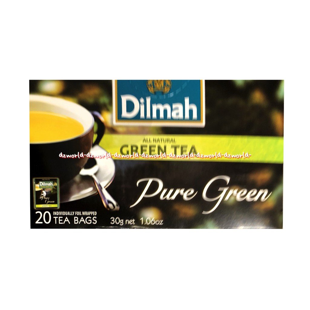 Dilmah Pure Green Tea Teh Celup 20 Tea Bags Teh Hijau Celup