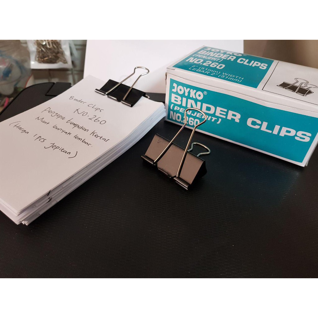 

Binder Clip Clips Joyko 260 Klip Jepitan Kertas Nota Banyak TERMURAH !!!