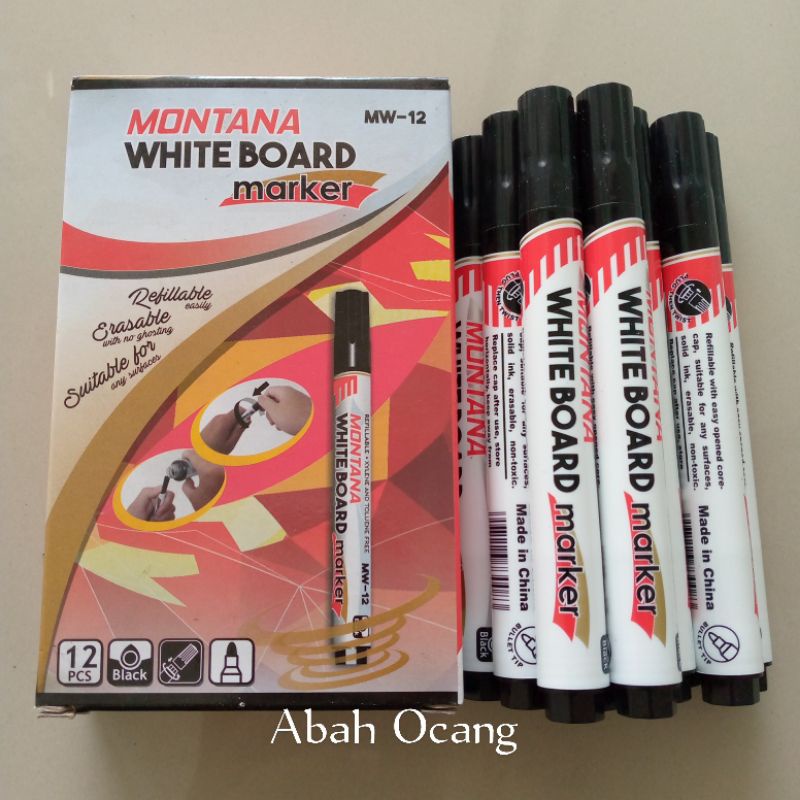 

Spidol tidak permanen tinta hitam / Montana white board marker MW-12 Black