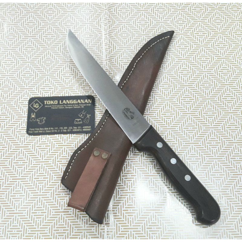 PISAU VICTORINOX CAP PAYUNG ORIGINAL 18 CM + SARUNG KULIT