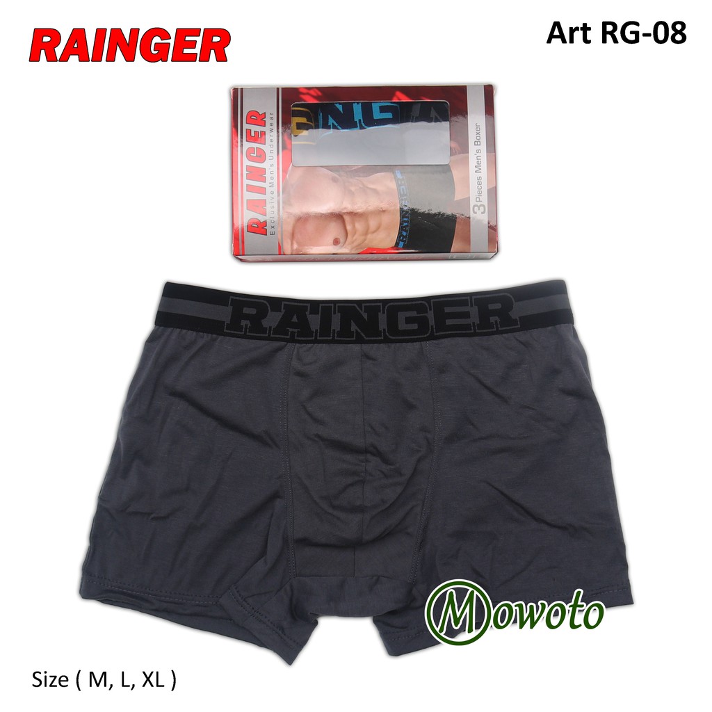 [ 3 Pc ] BOXER Rainger RG 08 MERAH | Celana Dalam Boxer karet tebal - TOKO KL