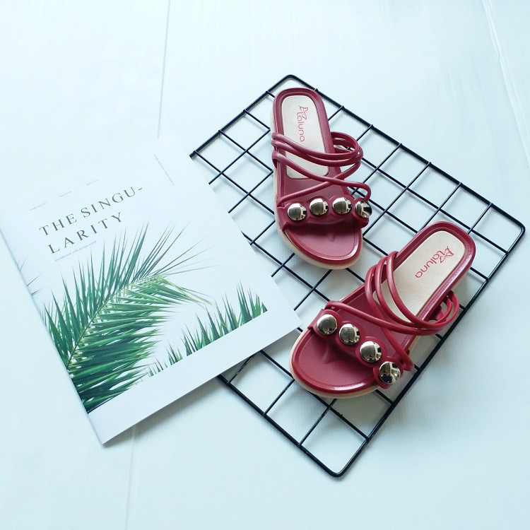 BB PUFFY Import LALUNA SELOP Sandal Wanita Murah Slip Casual Teplek Sendal Cewek Flat