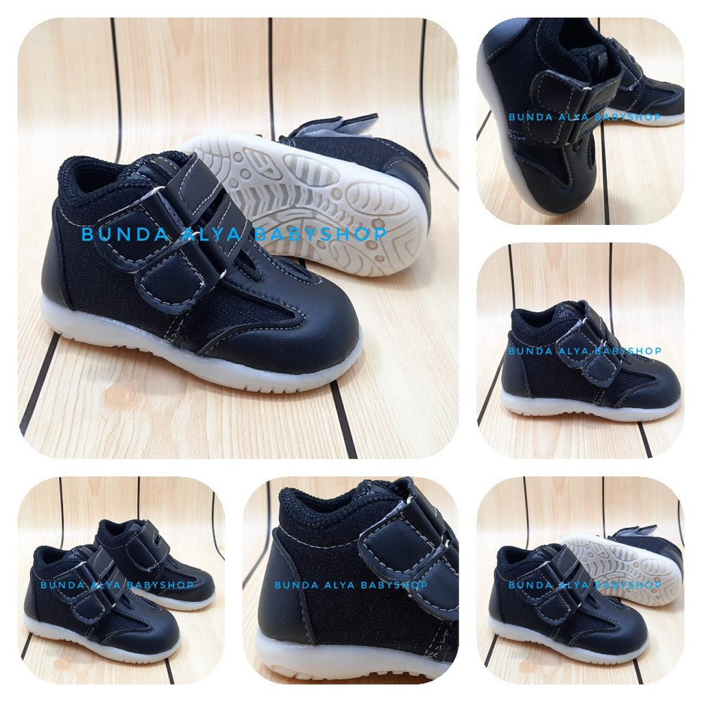 Sepatu Anak Laki Usia 1 2 3 4 Tahun Size 22 - 30 -Sepatu Boots Anak Cowok Jeans Kombinasi HITAM SALE