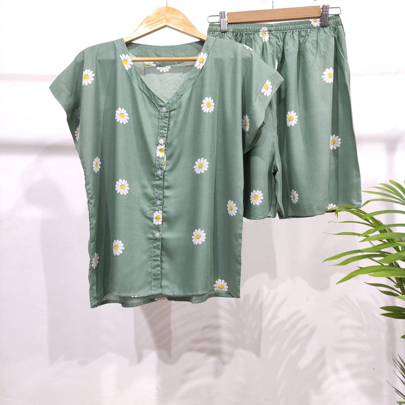 PIYAMA KANCING PENDEK HITS PIYAMA KANCING BUSUI | PIYAMA RAYON | HOMEWEAR-PDV PP