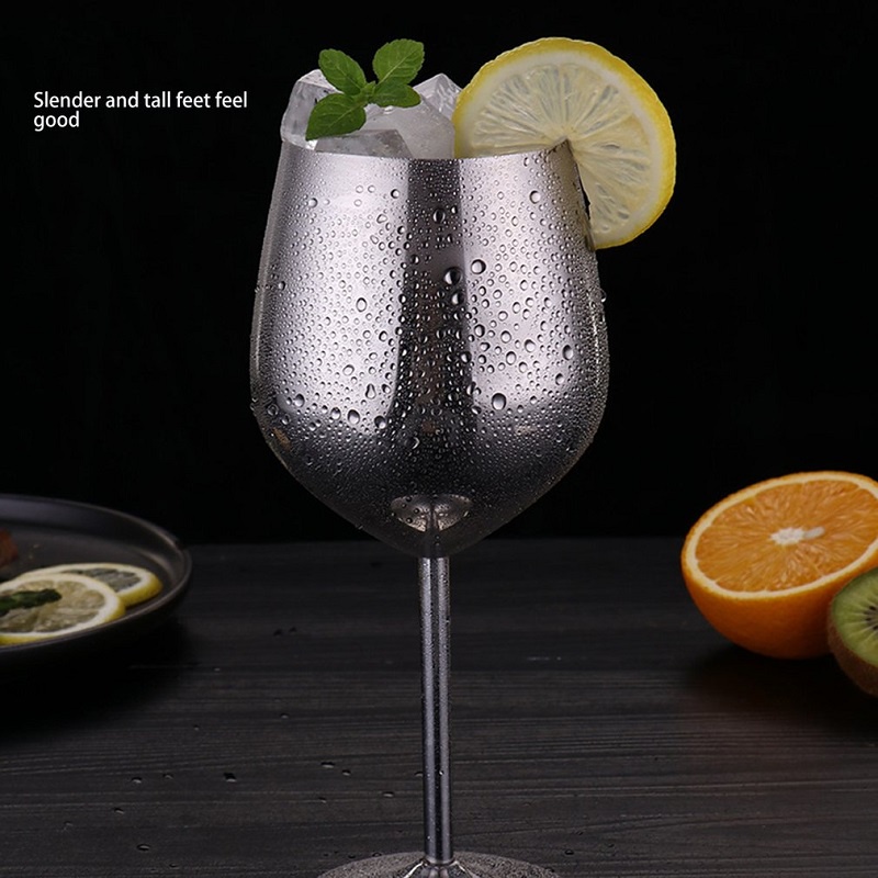 Mi.more 500ml Gelas Wine Goblet Stainless Gold Silver Rose Gold / Wine Glass Cup Bar Resto Cocktail Champagne