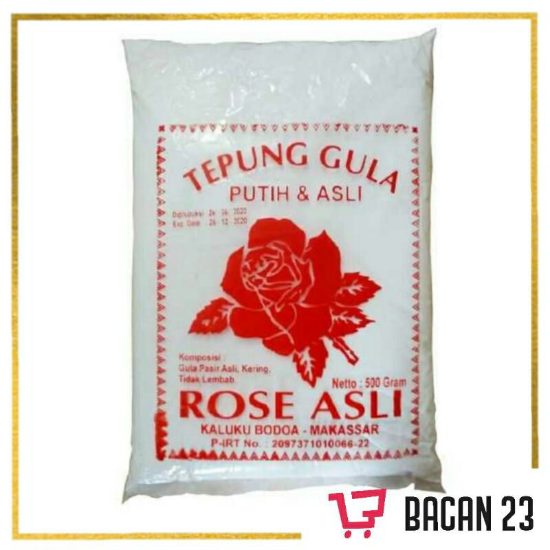 Tepung Gula Halus Rose 500gr / Tepung Gula / Bacan 23 - Bacan23