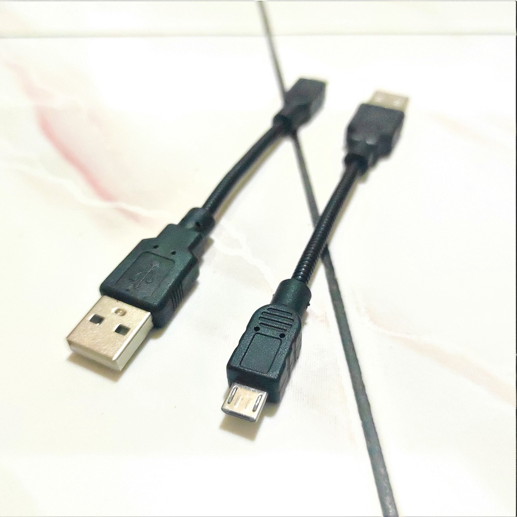 USB Male to Micro Male Flexible Metal Hose Power Data Holder LED Cable