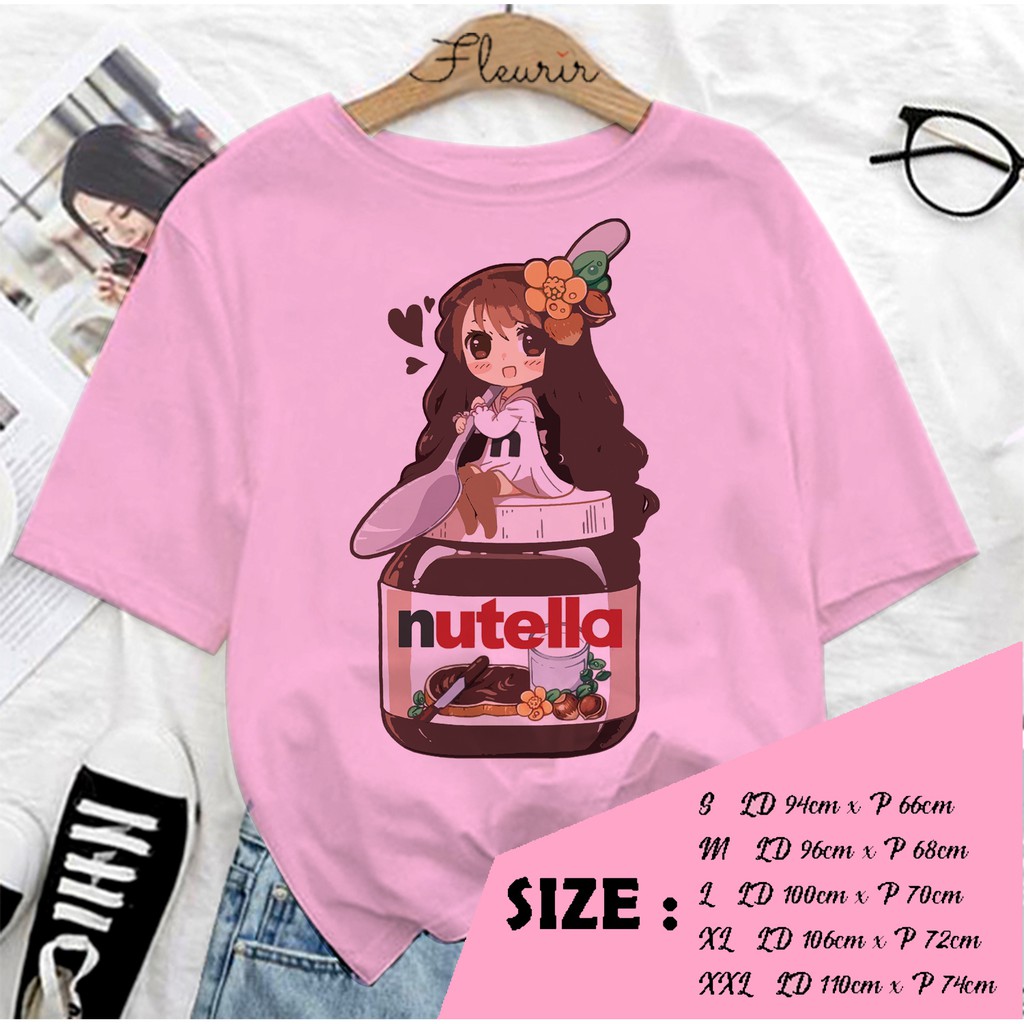 FLEURIR - KAOS NUTELLA DEWASA LENGAN PENDEK TEE UNISEX