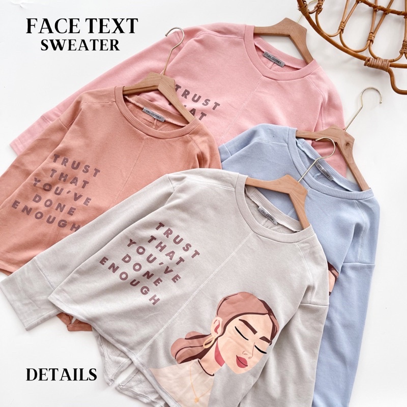 Sweater Wanita WOMAN TRUST Atasan Blouse Ala Korean Style Casual Desain Simple Fashion Terkini OOTD Kece