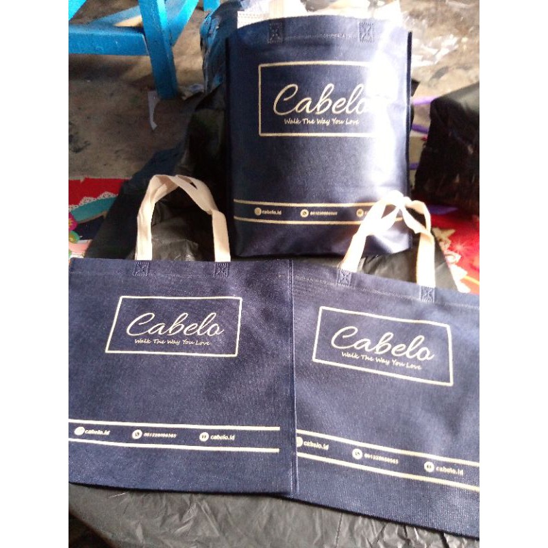 1 HARI BERES Tas Spunbond 75gsm model lipatan bawah uk 35x33x8  Tas kain Spunbond/ Tas Goodie bag/ Tas Souvenir/ Tas Sablon/ Tote Bag/ Spunbond/ Tas kain